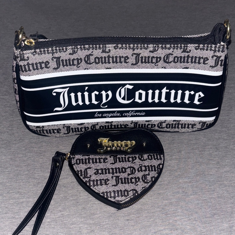 Juicy Couture Black and Gray Bag Set